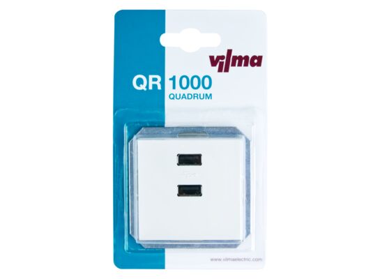 Gniazdo USB podwójne QUADRUM QR1028W 2,1 A białe VILMA