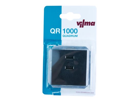 Gniazdo USB podwójne QUADRUM QR1028B 2,1 A czarne VILMA
