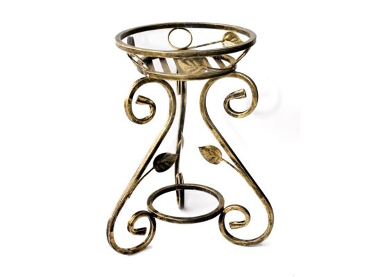 Kwietnik metalowy 45 cm złota patyna