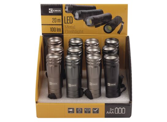 Latarka 3 W LED COB, 100 lm 3× AAA