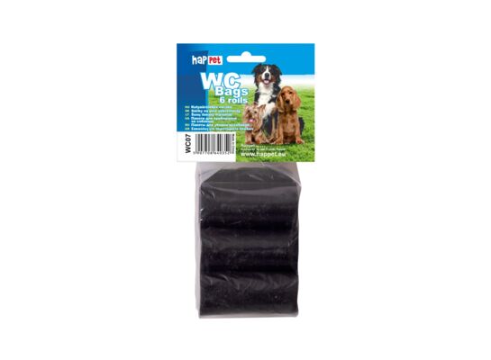 Worki na psie odchody 6 rolek czarne
