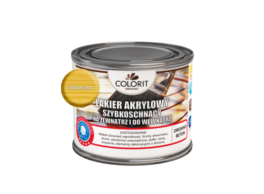 Lakier akrylowy szybkoschnący do drewna Głęboki mat 0,375 l Colorit Drewno