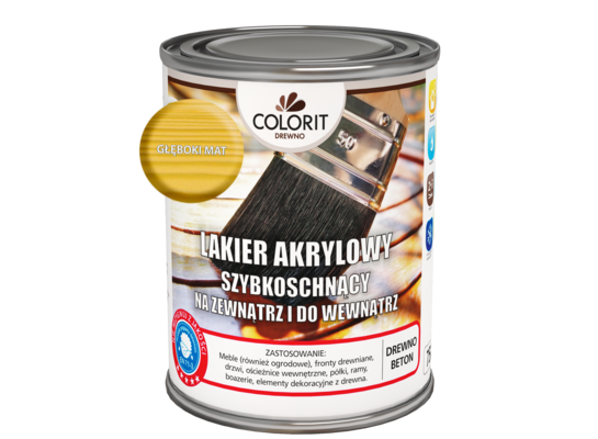Lakier akrylowy szybkoschnący do drewna Głęboki mat 0,75 l Colorit Drewno