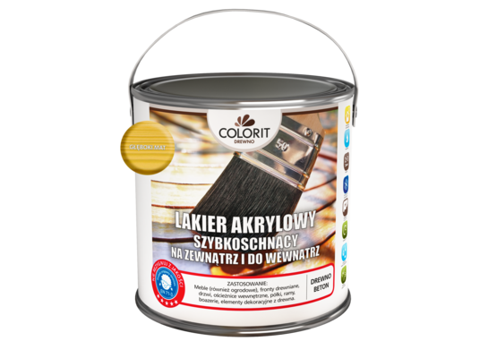 Lakier akrylowy szybkoschnący do drewna Głęboki mat 2,5 l Colorit Drewno