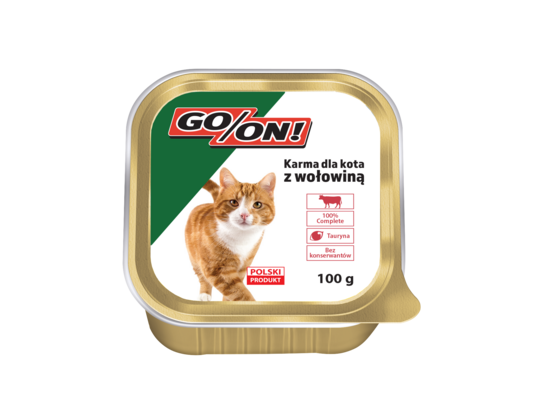 Karma mokra dla kotów 100 g z wołowiną GO/ON!