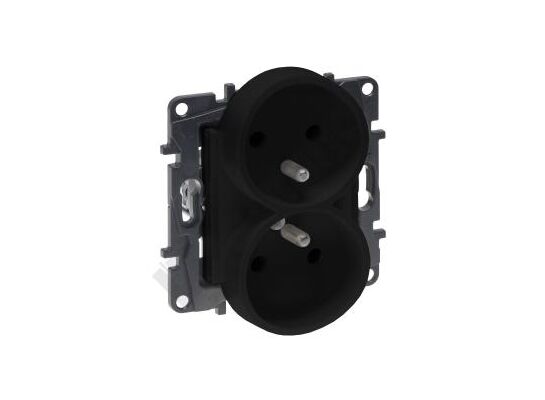 Gniazdo podwójne z/u NILOE STEP czarny mat