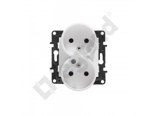 Gniazdo podwójne z uziemieniem NILOE STEP białe