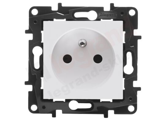 Gniazdo pojedyncze z uziemieniem NILOE STEP biały mat