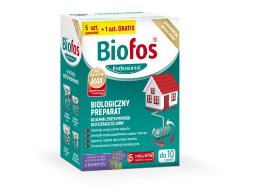 Biologiczny preparat do szamb i przydomowych oczyszczalni ścieków Biofos 5 sztuk + 1 gratis