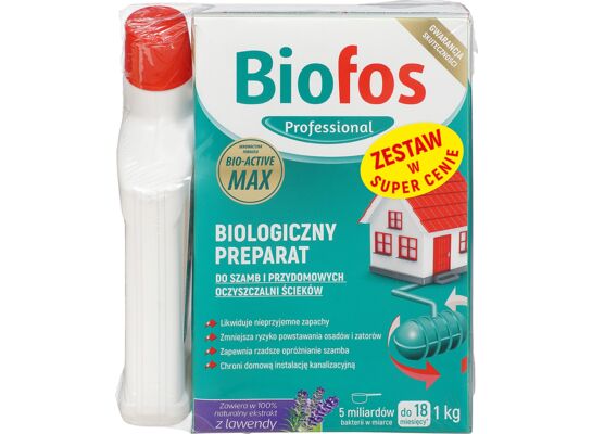 Granulat do szamb Biofos 1 kg + WC Żel BIO 500 ml