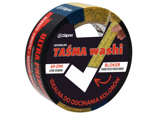 Taśma do odcinania kolorów WASHI 35 mm x 50 m Blue Dolphin