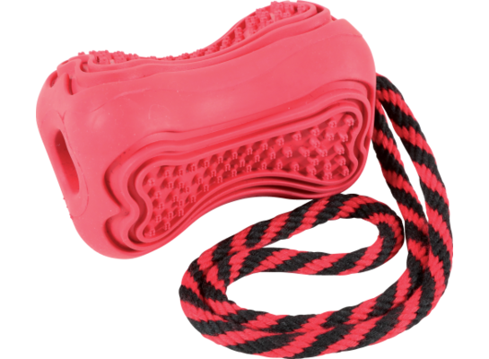 Zabawka kauczukowa ze sznurem TITAN M czerwony Zolux