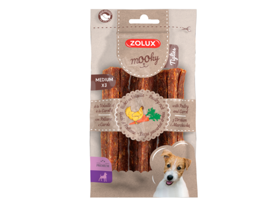 Przysmak MOOKY Premium Tiglies drób marchewka M x 3 szt. Zolux
