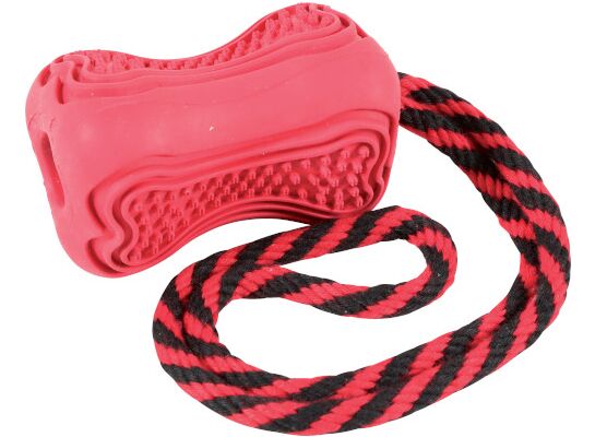 Zabawka kauczukowa ze sznurem TITAN S czerwony Zolux