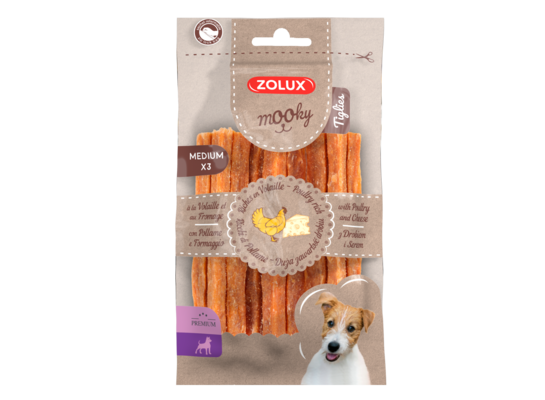Przysmak MOOKY Premium Tiglies drób ser M x 3 szt. Zolux