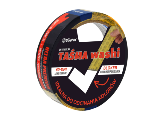 Taśma do odcinania kolorów WASHI 23 mm x 25 m Blue Dolphin