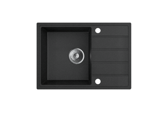 Zlewozmywak METRO 1-komorowy krótki ociekacz 62 x 44 cm grafitowy