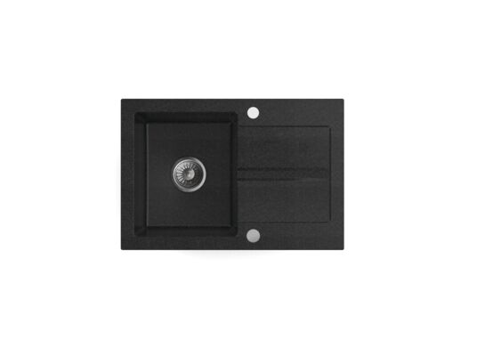 Zlewozmywak SOLO 1-komorowy długi ociekacz 65 x 44 cm antracyt