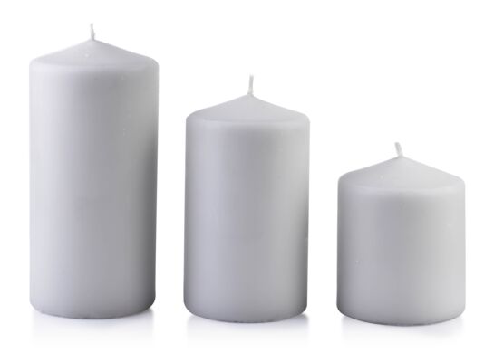 Świeca CLASSIC CANDLES walec duży 8 x h18 cm szara