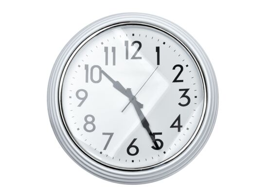 Zegar okrągły 58 cm biało-srebrny