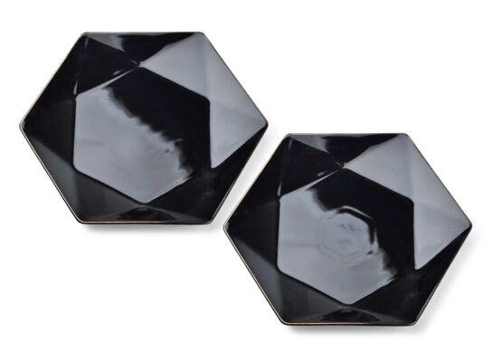 Komplet 2 talerzy płaskich RALPH BLACK 32,5 x 28,5 x h3 cm