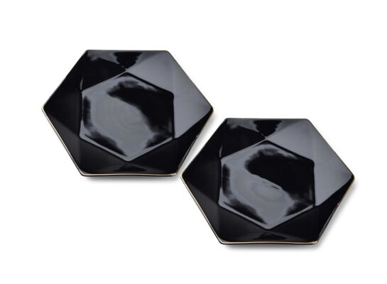 Komplet 2 talerzy deserowych RALPH BLACK 24,5 x 21 x h2 cm