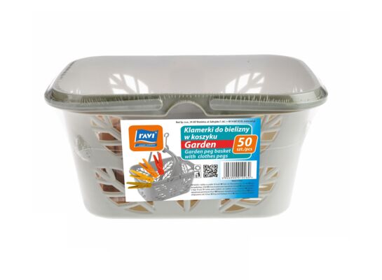 Klamerki do bielizny w koszyku GARDEN 50szt.