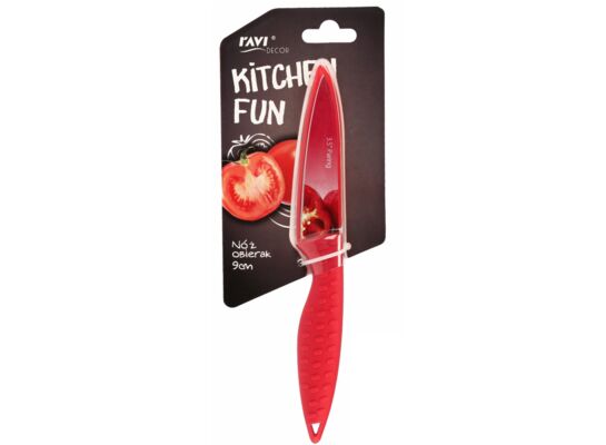 Nóż obierak KITCHEN FUN czerwony