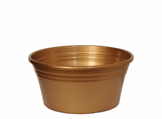 Miska Irys płaska 22 cm złota, czarna, terakota