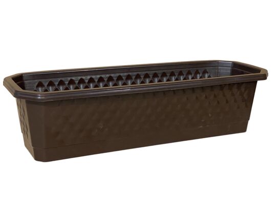 Skrzynika balkonowa Diamante 60 cm brązowa