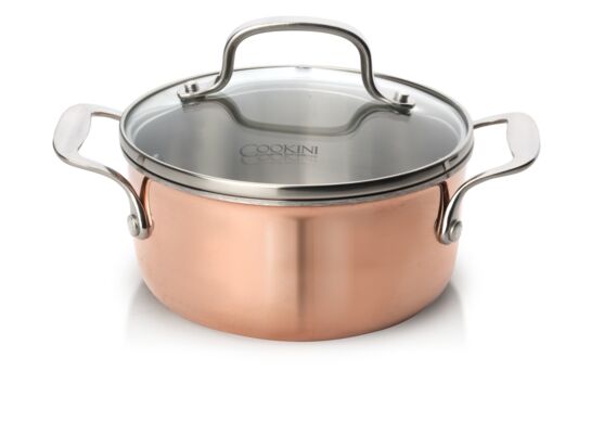 Garnek SALVATORE 16 cm 1,5 l z pokrywą szklaną trójwarstwowy