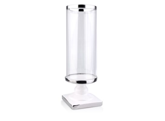 Świecznik z kloszem szklanym 12,5 x h39 cm