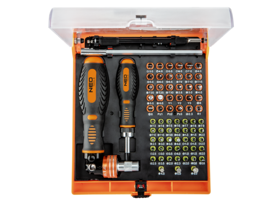 Końcówki wkrętakowe z uchwytem 73 szt. NEO