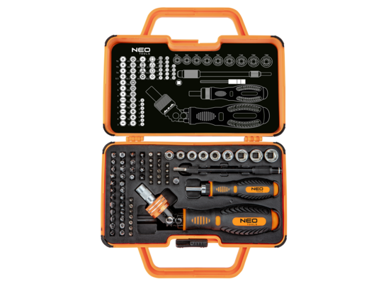 Końcówki wkrętakowe z uchwytem 69 szt. NEO