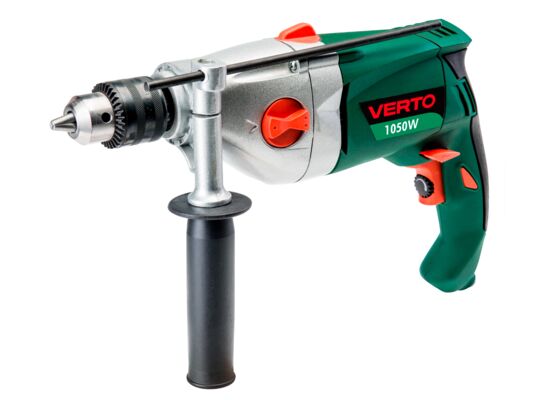 Wiertarka udarowa 1050 W, uchwyt kluczykowy 13 mm, obroty I: 0 - 1200 min, II: 0-3200 min VERTO