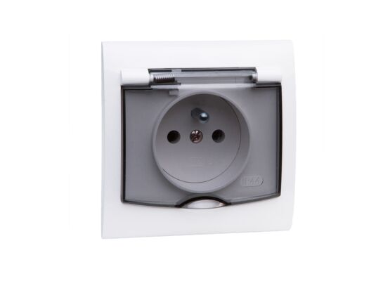 Gniazdo pojedyncze hermetyczne VEGA z uziemieniem białe