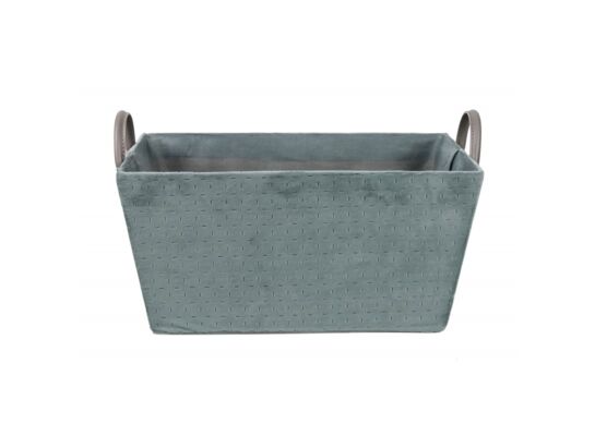 Koszyk velvet z uchwytami prostokątny szary 18 x 25 x 38 cm