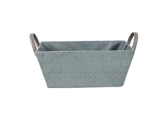 Koszyk velvet z uchwytami prostokątny szary 12 x 17 x 30 cm