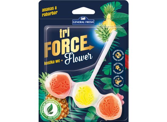 Kostka do WC TRI FORCE FLOWER 45 g ananas i rabarbar