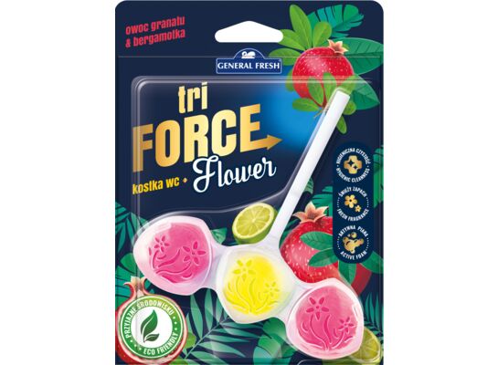 Kostka do WC TRI FORCE FLOWER 45 g owoc granatu i bergamotka