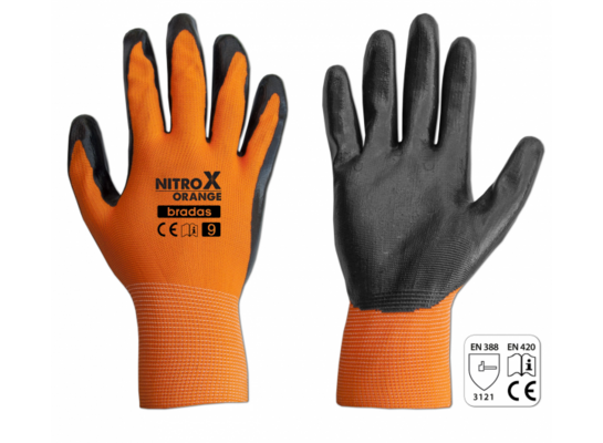 Rękawice ochronne NITROX ORANGE nitryl, rozmiar 11