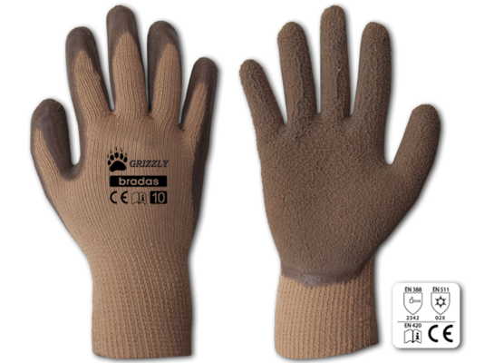 Rękawice ochronne GRIZZLY lateks, rozmiar 9