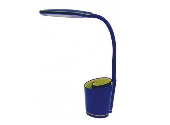 Lampka biurkowa LED ELSA z przybornikiem niebieska Nilsen