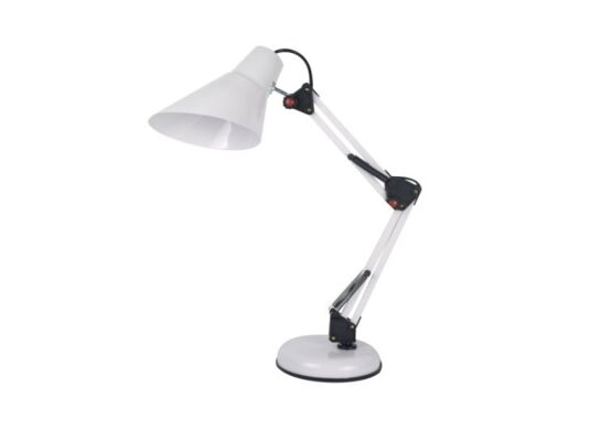Lampka biurkowa E27 LILLY kreślarska biała Nilsen