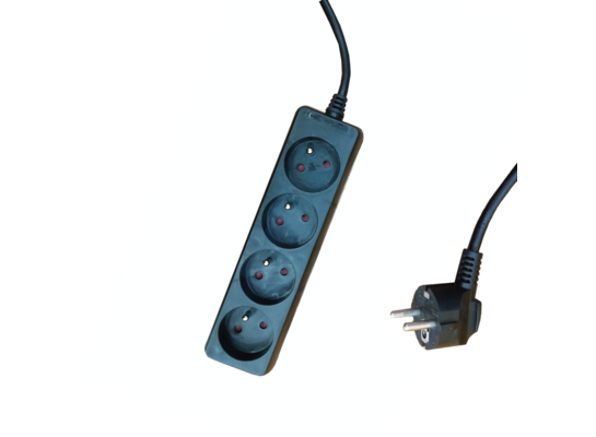 Przedłużacz 4 gniazda 5m z uziemieniem z przesłonami gniazd czarny ELEKTRO
