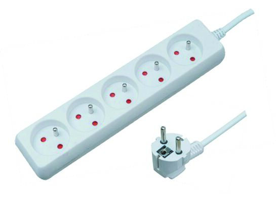 Przedłużacz 5 gniazd 3 m z uziemieniem z przesłonami gniazd biały ELEKTRO