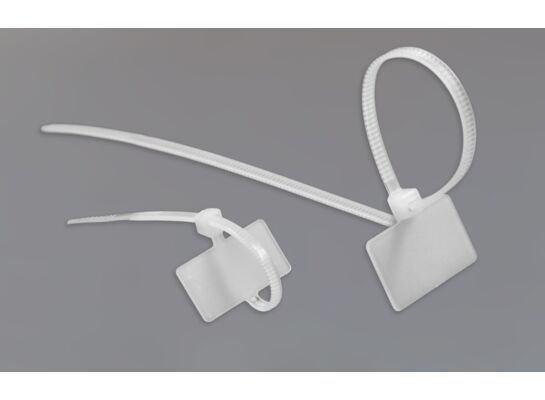 Opaska zaciskowa 2,5 x 200 biała z tabliczką opisową 30 szt. ELEKTRO