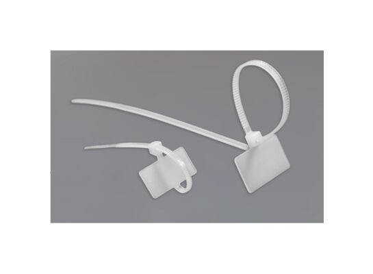 Opaska zaciskowa 2,5 x 100 biała z tabliczką opisową 30 szt. ELEKTRO