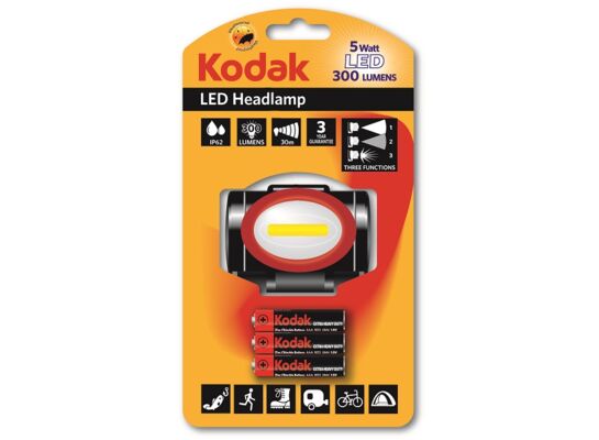 Latarka LED czołowa 5W 300lm + 3 Bateria AAA KODAK