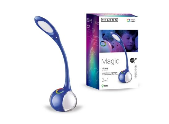 Lampka biurkowa i nocna LED MAGIC 1 RGB niebieska Nilsen